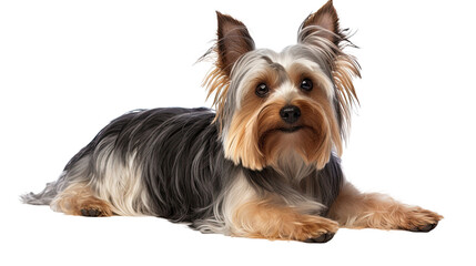Biewer Terrier dog isolated on a transparent background