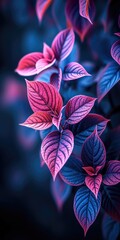 A close up of a plant with purple leaves. Digital wallpaper background