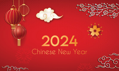 Chinese Happy New Year 2024 Background Design