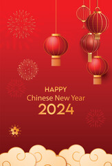 Chinese Happy New Year 2024 Background Design