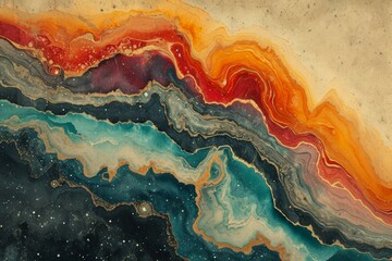 Abstract earth tone colors, colorful unique background, texture. Modern Art. Beautiful colorful mineral textures - obrazy, fototapety, plakaty