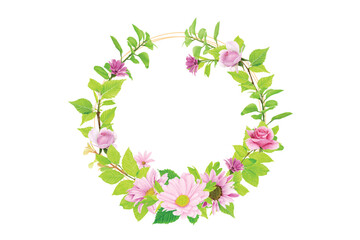 floral wreath hand drawn style design