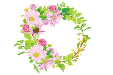 floral wreath hand drawn style design