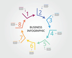 8 arrow template for infographic for presentation for 8 element