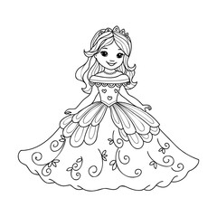 Fototapeta premium Little Princess Coloring page for kids
