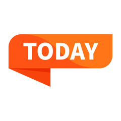 Today Orange Rectangle Ribbon Shape For Announcement Information Advertisement Business Marketing Schedule Social Media
