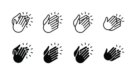 Applause audience icon. Clapping hands thin line icon. Clap, plaudits, bravo, congrats, and standing ovation icons symbol. Vector illustration - obrazy, fototapety, plakaty