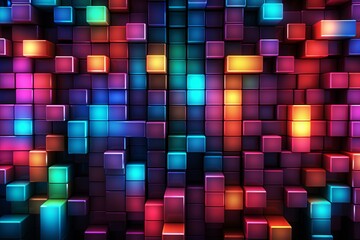 Captivating 3D Abstract Art Background featuring a Stunning Array of Bold and Luminous Neon Colors