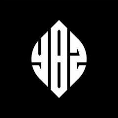 YBZ letter logo design with polygon shape. YBZ polygon and cube shape logo design. YBZ hexagon vector logo template white and black colors. YBZ monogram, business and real estate logo.