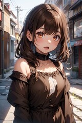 Beautiful anime girl illustration