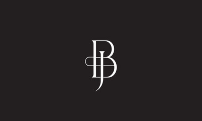 BJ, JB, J, B Abstract Letters Logo Monogram	