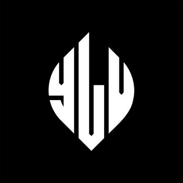 YLV circle letter logo design with circle and ellipse shape. YLV ellipse letters with typographic style. The three initials form a circle logo. YLV circle emblem abstract monogram letter mark vector.