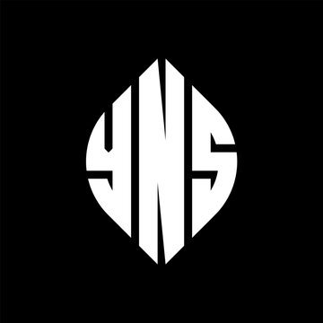 YNS circle letter logo design with circle and ellipse shape. YNS ellipse letters with typographic style. The three initials form a circle logo. YNS circle emblem abstract monogram letter mark vector.