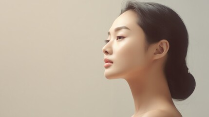 Naklejka premium 肌のきれいなアジア人モデル
