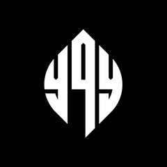 YQY circle letter logo design with circle and ellipse shape. YQY ellipse letters with typographic style. The three initials form a circle logo. YQY circle emblem abstract monogram letter mark vector.