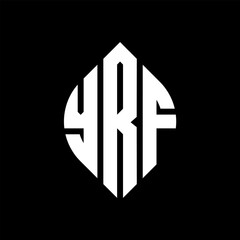 YRF circle letter logo design with circle and ellipse shape. YRF ellipse letters with typographic style. The three initials form a circle logo. YRF circle emblem abstract monogram letter mark vector.