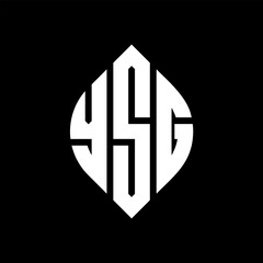 Obraz premium YSG circle letter logo design with circle and ellipse shape. YSG ellipse letters with typographic style. The three initials form a circle logo. YSG circle emblem abstract monogram letter mark vector.