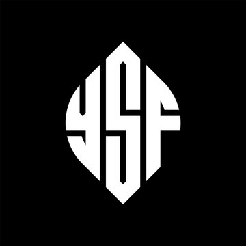 YSF circle letter logo design with circle and ellipse shape. YSF ellipse letters with typographic style. The three initials form a circle logo. YSF circle emblem abstract monogram letter mark vector.