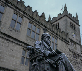 Fototapeta premium Statue of Charles Darwin in Shrewsbury UK