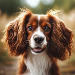 dog with long ears ,happy face brown dog, hairy dog, dog photos animal photos
