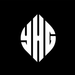 YXG circle letter logo design with circle and ellipse shape. YXG ellipse letters with typographic style. The three initials form a circle logo. YXG circle emblem abstract monogram letter mark vector.