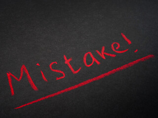 The inscription mistake with red chalk.