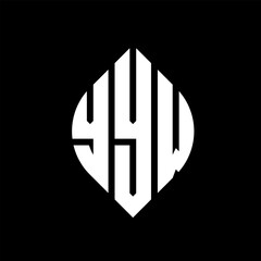 YYW circle letter logo design with circle and ellipse shape. YYW ellipse letters with typographic style. The three initials form a circle logo. YYW circle emblem abstract monogram letter mark vector.