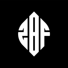 Obraz premium ZBF circle letter logo design with circle and ellipse shape. ZBF ellipse letters with typographic style. The three initials form a circle logo. ZBF circle emblem abstract monogram letter mark vector.