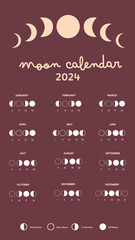 Moon Calendar boho lifestyle 2024