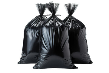 Trash bags full of garbage isolated on PNG Background. Generative Ai.