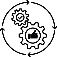 process centered icon total quality management vector TQM sign