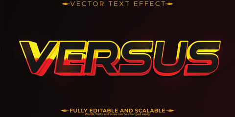 Editable text effect versus, 3d game and movie font style
