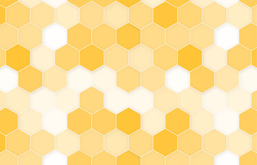 Abstract yellow orange beehive raster background plate icon. Honeycomb bees hive cells pattern sign. Funny bee honey shapes vector icons for banner, card or wallpaper. Fun texture hexagon cell signs.