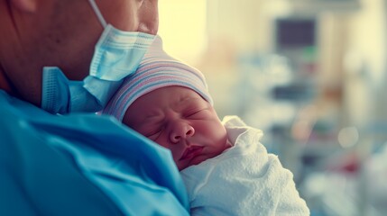 Newborn Baby Sleeping on Parent's Shoulder