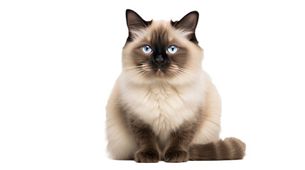 Himalayan cat isolated on a transparent background