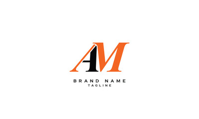 AM, MA, Abstract initial monogram letter alphabet logo design