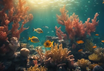 Sea underwater background Marine sea bottom with underwater plants corals and fishs stock illustrationSea Underwater Backgrounds Undersea Ocean