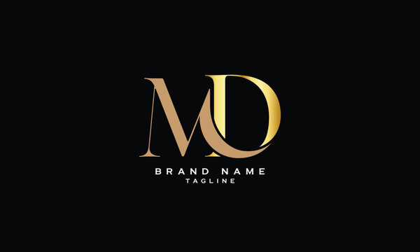 MD, DM, Abstract initial monogram letter alphabet logo design