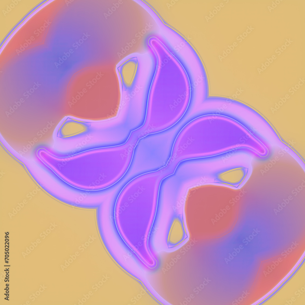 Aufkleber 3d rendering digital illustration with magenta and pink abstract flowing shape