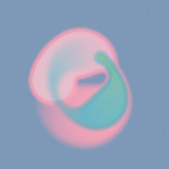 3d rendering illustration with an abstract organic object in blue and pink