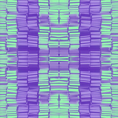 A colorful abstract design of a pattern of purple and green shapes. 3d rendering digital illustration