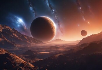 Vector illustration on the topic of outer space interstellar travels universe and distant galaxies Space Planet Space Galaxy Backgrounds