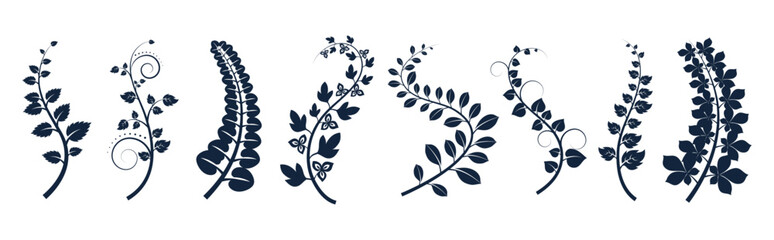 Set of hand drawn decorative elements. Vector illustration	
