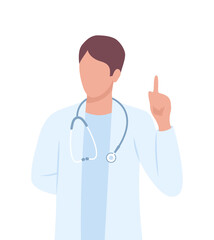 Fototapeta premium Male doctor isolated on white background. Medical consultation. Flat vector illustration