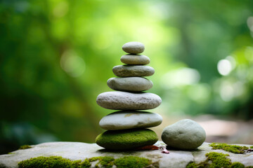 Fototapeta na wymiar zen stones in the garden