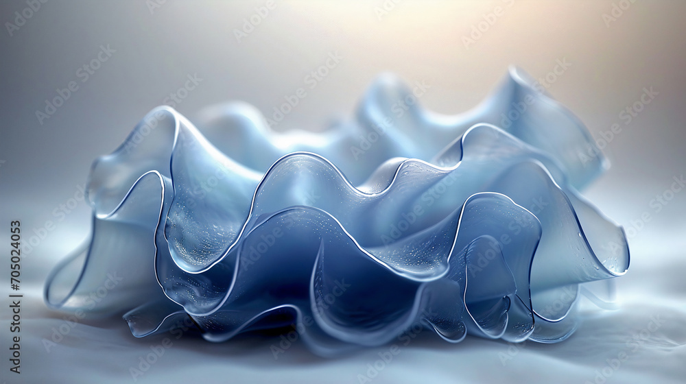 Poster purple abstract shape flows on a light background, wavy flow, background with wavy lines, smooth wav