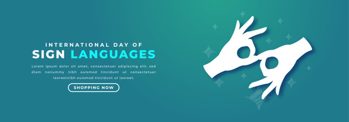 International Day of Sign Languages Paper cut style Vector Design Illustration for Background, Poster, Banner, Advertising, Greeting Card