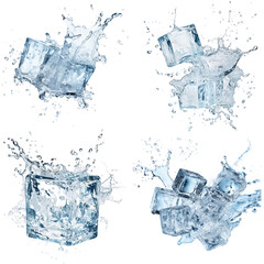 Ice Cube With Water Splash PNG