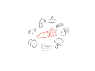 illustration of an background  food, vector, illustration, design, sketch, flower, drawing, vegetables..