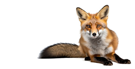 fox, red fox isolated in a white studio, generative ai